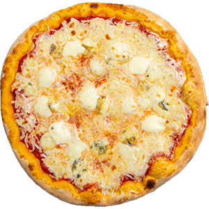 4 FORMAGGI pizza — Tomatikaste, mozzarella, sinihallitusjuust, sulatatud juust, Eesti juust