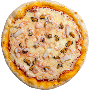 FRUTTI DI MARE pizza — Tomatikaste, mozzarella, mereannid