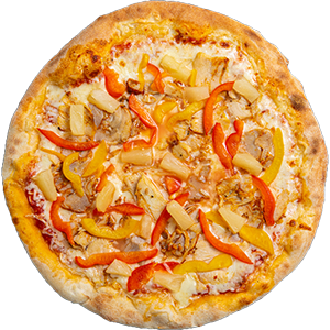 HAWAII pizza — Tomatikaste, mozzarella, kanafilee, ananass, paprika